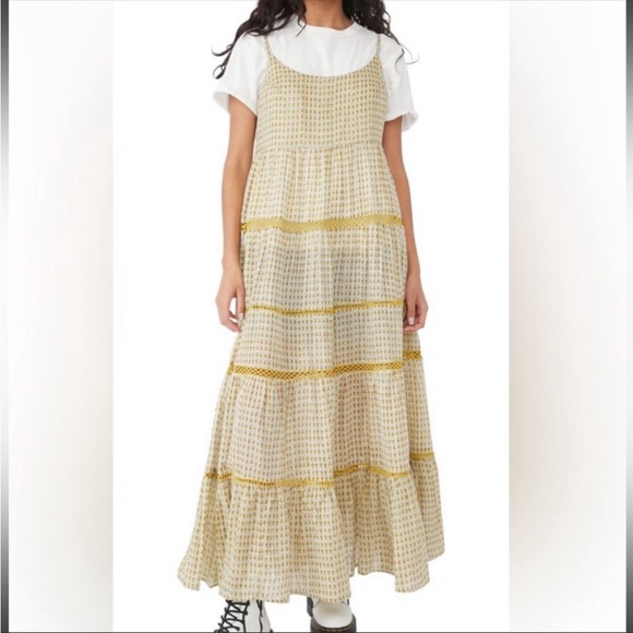 Free People Midnight Dance Print Maxi Dress In Gray Combo. NWT! Sz M - Picture 9 of 14